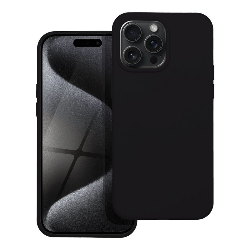 Apple iPhone 15 Pro Max Case Silicone Elegant  Black