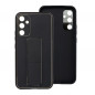 Samsung Galaxy A34 Case LEATHER Case Kickstand Black