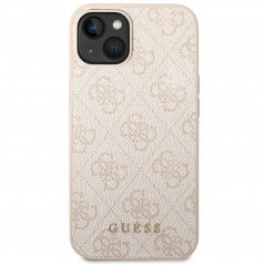 Apple iPhone 14 Case Guess 4G Gold Logo Elegant  Pink