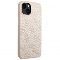 Apple iPhone 14 Case Guess 4G Gold Logo Elegant  Pink