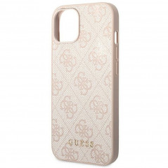 Apple iPhone 14 Case Guess 4G Gold Logo Elegant  Pink