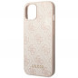 Apple iPhone 14 Case Guess 4G Gold Logo Elegant  Pink