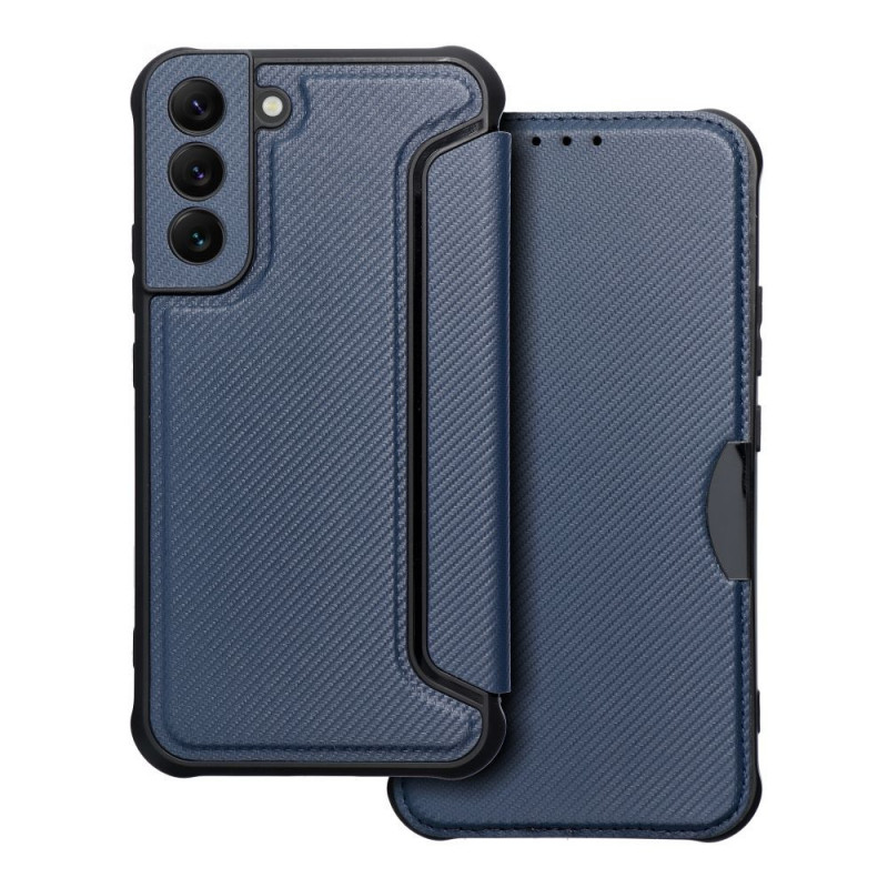 Samsung Galaxy S22 Plus Wallet Cases Razor Book Carbon Fibre, Carbon pattern Blue Samsung Galaxy S22 Plus Wallet Cases Razor Book Carbon Fibre, Carbon pattern Blue