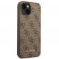 Apple iPhone 14 Plus Case Guess 4G Gold Logo Elegant  Brown