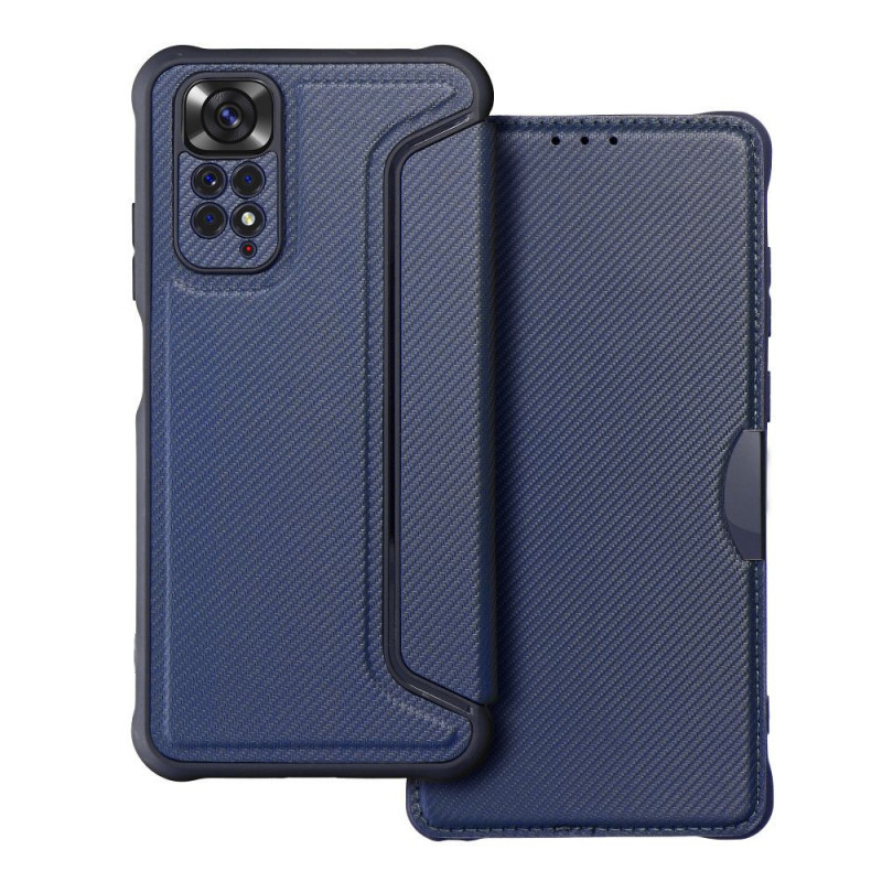 XIAOMI Redmi Note 11 Wallet Cases Razor Book Carbon Fibre, Carbon pattern  Blue