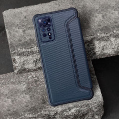 XIAOMI Redmi Note 11 Wallet Cases Razor Book Carbon Fibre, Carbon pattern  Blue