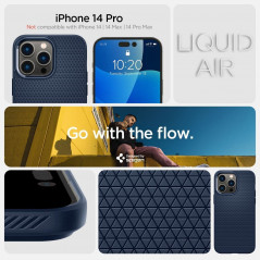 Apple iPhone 14 Pro Case Spigen  Liquid Air Navy blue