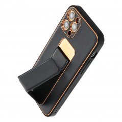 Apple iPhone 14 Plus Case LEATHER Case Kickstand Black