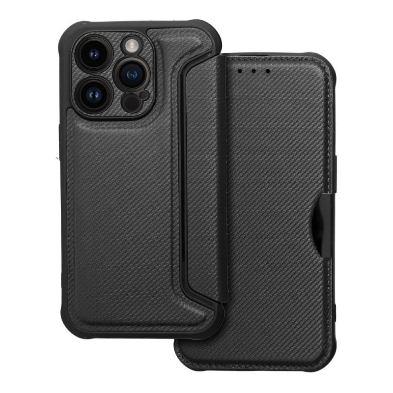 Apple iPhone 14 Pro Wallet Cases Razor Book Carbon Fibre, Carbon pattern Black Apple iPhone 14 Pro Wallet Cases Razor Book Carbon Fibre, Carbon pattern Black