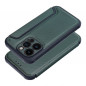 Apple iPhone 14 Pro Wallet Cases Razor Book Carbon Fibre, Carbon pattern  Dark green