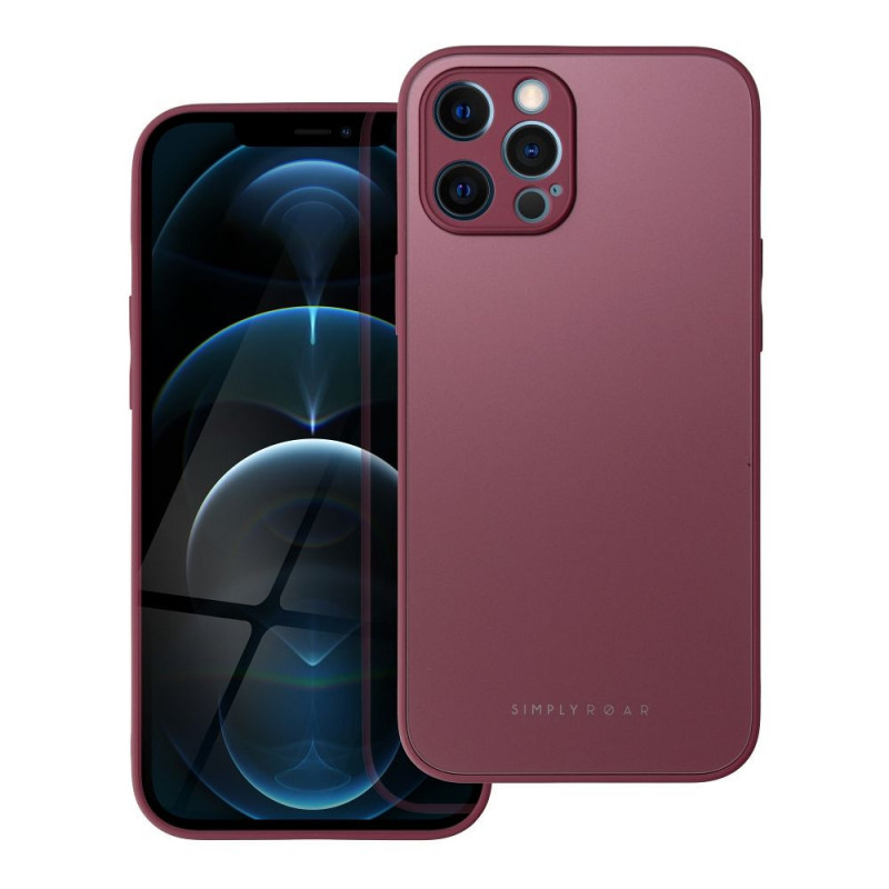 Apple iPhone 12 Pro Max Case Roar Matte Glass Stylish  Claret
