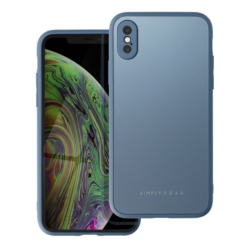 Apple iPhone X Case Roar Matte Glass Stylish  Blue