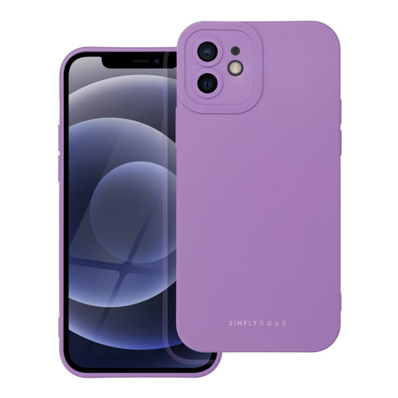 Apple iPhone 12 Case Roar Luna Monochrome, Stylish, An aesthetic accessory  Violet