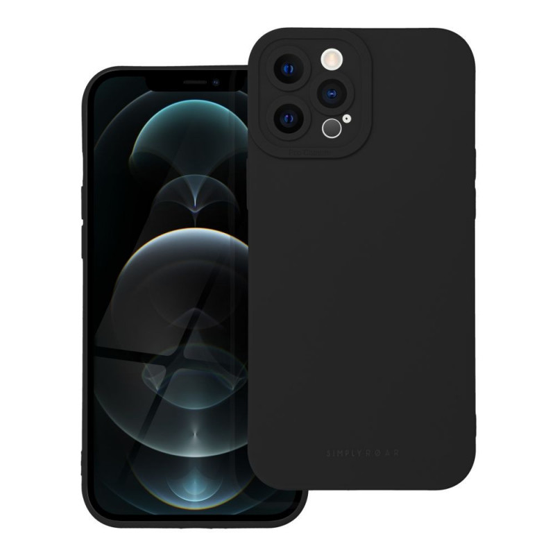 Apple iPhone 12 Pro Max Case Roar Luna Monochrome, Stylish, An aesthetic accessory  Black