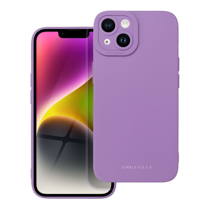 Apple iPhone 14 Case Roar Luna Monochrome, Stylish, An aesthetic accessory  Violet