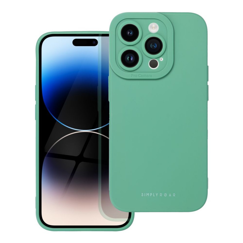 Apple iPhone 14 Pro Case Roar Luna Monochrome, Stylish, An aesthetic accessory  Green