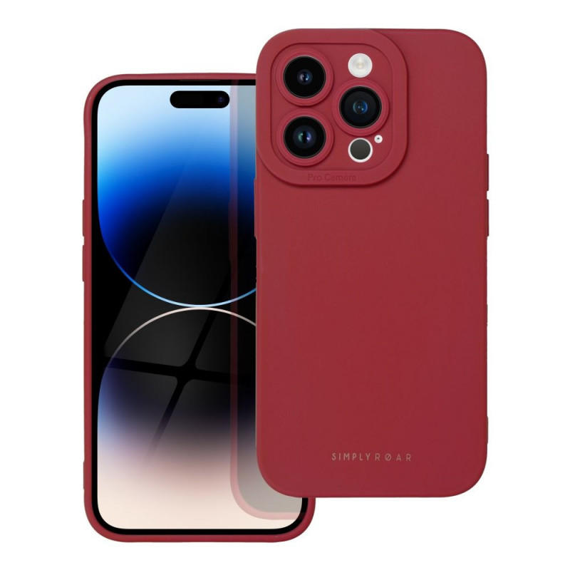 Apple iPhone 14 Pro Case Roar Luna Monochrome, Stylish, An aesthetic accessory  Red