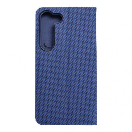 Samsung Galaxy S23 5G Wallet Cases LUNA Book Carbon Carbon Fibre, Elegant  Blue