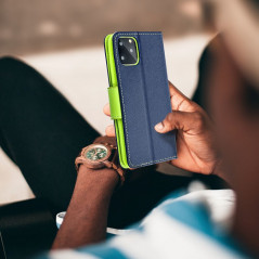 XIAOMI Redmi 10 5G Wallet Cases Fancy Book Navy / Lime
