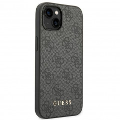 Apple iPhone 14 Plus Case Guess 4G Gold Logo Elegant  Grey
