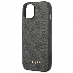 Apple iPhone 14 Plus Case Guess 4G Gold Logo Elegant  Grey