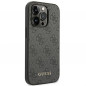 Apple iPhone 14 Pro Case Guess 4G Gold Logo Elegant  Grey