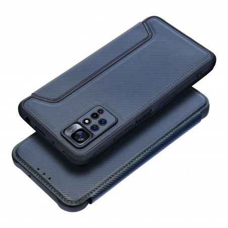 XIAOMI Redmi 10C Wallet Cases Razor Book Carbon Fibre, Carbon pattern  Blue