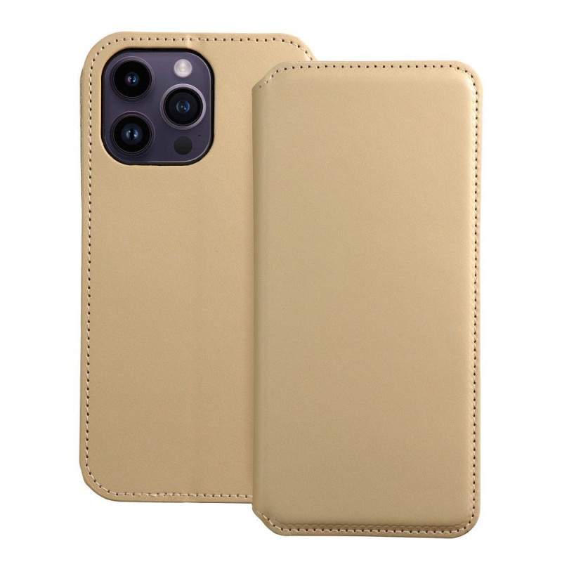 Apple iPhone 14 Pro Max Wallet Cases Dual Pocket book Gold