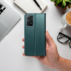 Motorola Moto E22i Wallet Cases Smart Magneto book Dark green