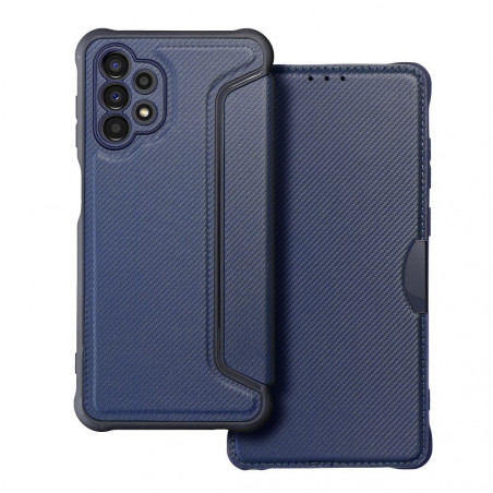 Samsung Galaxy A13 LTE Wallet Cases Razor Book Carbon Fibre, Carbon pattern  Blue