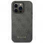Apple iPhone 14 Pro Max Case Guess 4G Gold Logo Elegant  Grey
