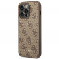 Apple iPhone 14 Pro Max Case Guess 4G Gold Logo Elegant  Brown