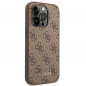 Apple iPhone 14 Pro Max Case Guess 4G Gold Logo Elegant  Brown