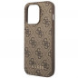 Apple iPhone 14 Pro Max Case Guess 4G Gold Logo Elegant  Brown