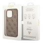 Apple iPhone 14 Pro Max Case Guess 4G Gold Logo Elegant  Brown