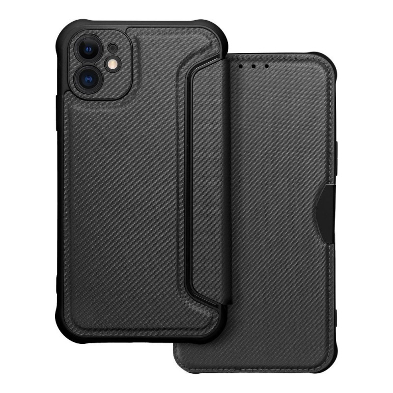 Apple iPhone 11 Wallet Cases Razor Book Carbon Fibre, Carbon pattern Black Apple iPhone 11 Wallet Cases Razor Book Carbon Fibre, Carbon pattern Black