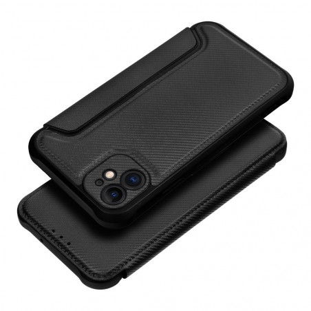 Apple iPhone 11 Wallet Cases Razor Book Carbon Fibre, Carbon pattern  Black