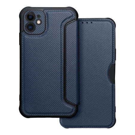 Apple iPhone 11 Wallet Cases Razor Book Carbon Fibre, Carbon pattern  Blue
