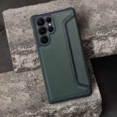 Samsung Galaxy A23 5G Wallet Cases Razor Book Carbon Fibre, Carbon pattern  Dark green