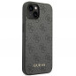 Apple iPhone 14 Case Guess 4G Gold Logo Elegant  Grey