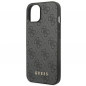 Apple iPhone 14 Case Guess 4G Gold Logo Elegant  Grey