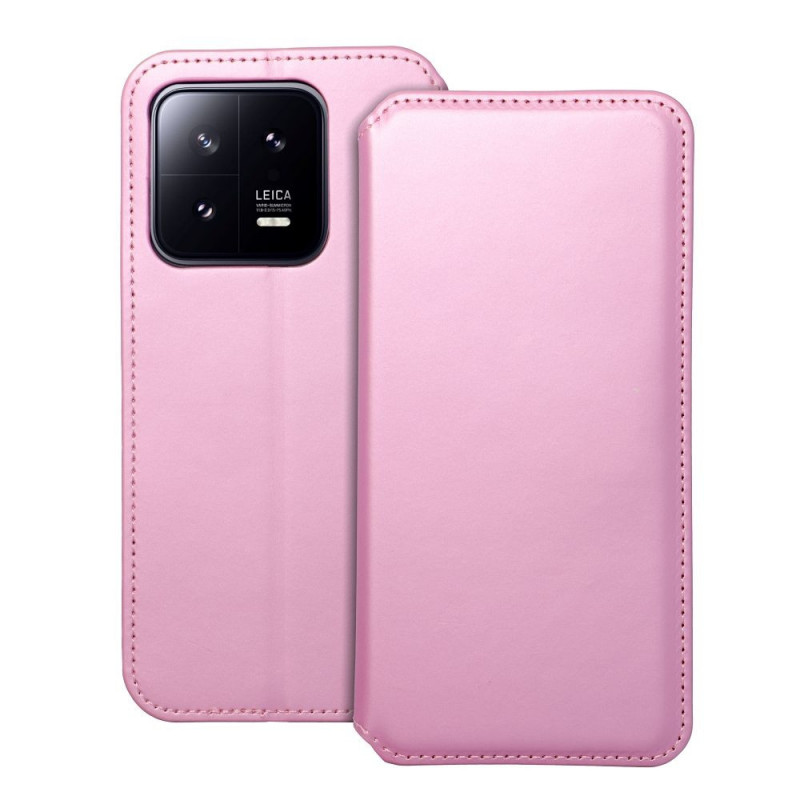 XIAOMI 13 Pro Wallet Cases Dual Pocket book Light pink