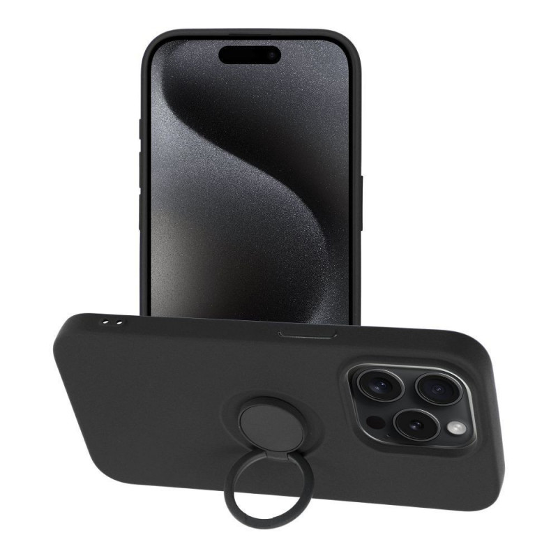 Apple iPhone 15 Pro Case Silicone ring Black
