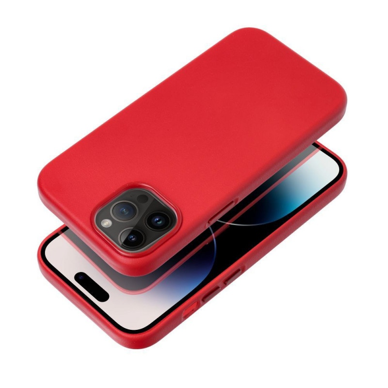Apple iPhone 13 Pro Max Case Leather Mag Cover Elegant  MagSAFE  Red