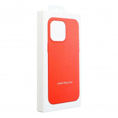 Apple iPhone 13 Pro Max Case Leather Mag Cover Elegant  MagSAFE  Red