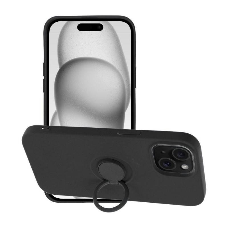 Apple iPhone 15 Case Silicone ring Black