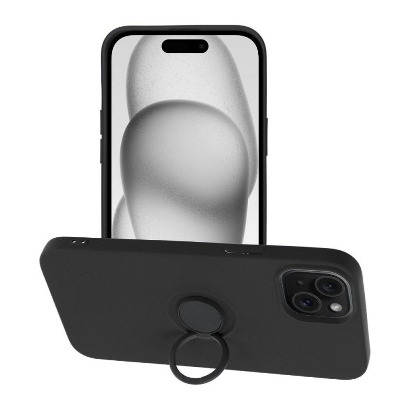 Apple iPhone 15 Plus Case Silicone ring Black
