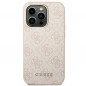 Apple iPhone 14 Pro Max Case Guess 4G Gold Logo Elegant  Pink