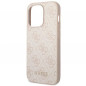 Apple iPhone 14 Pro Max Case Guess 4G Gold Logo Elegant  Pink