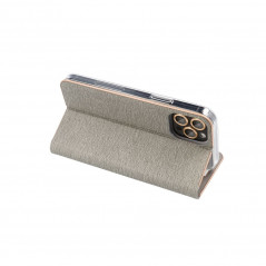 Apple iPhone 15 Pro Wallet Cases LUNA Book Gold Elegant  Silver